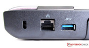 Rückseitig ist eine weitere USB 3.0- und die RJ45-Buchse zu finden