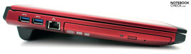 Linke Seite: 2x USB 3.0, RJ-45, DVD-Laufwerk