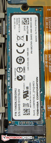 Eine SSD im M.2-Format steckt in dem Gerät.