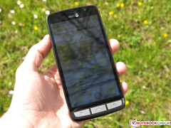 Display im Freien bei Sonnenschein