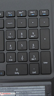 Ein Nummernblock ist vorhanden.