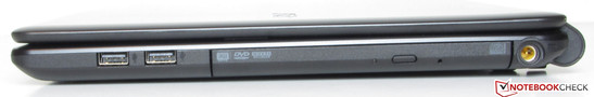 rechte Seite: 2x USB 2.0, DVD-Brenner, Netzanschluss