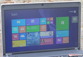 Das Thinkpad Edge E545 im Außeneinsatz. (geschossen bei bedecktem Himmel)