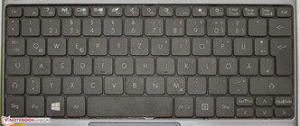 Packard Bell nutzt die volle Breite des Netbooks für die Tastatur.