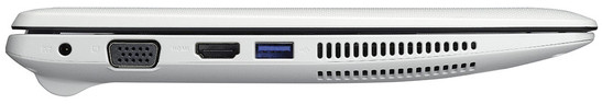 Linke Seite: Netzanschluss, VGA, HDMI, USB 3.0 (Bild: Asus)