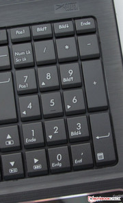 Ein Nummernblock ist vorhanden.