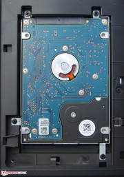 Die Festplatte kann leicht getauscht werden.