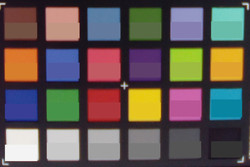 ColorChecker PassPort: Im unteren Bereich jeden Patches sind die tatsächlichen Farben abgebildet.