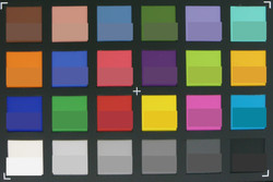 ColorChecker Passport: Im unteren Bereich jedes Patches ist die tatsächliche Farbe abgebildet.