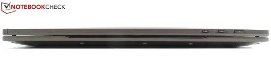 Von der Front hat man Einsicht auf Zusatztasten und den Touchpen.