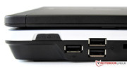 Drei USB 2.0-Buchsen sind rechts am Notebook zu finden