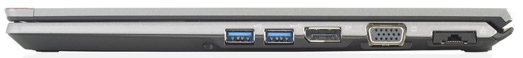rechte Seite: 2x USB 3.0, Displayport, VGA-Ausgang, Gigabit-Ethernet (Bild: Fujitsu)