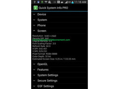 Ein Screenshot zeigt einige technische Daten des Galaxy S5 (Bild: samsunggalaxys5abonnement.com)