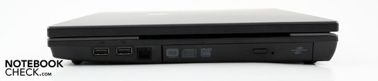 Rechte Seite: 2 x USB 2.0, Modem, DVD-Multibrenner