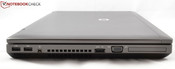 linke Seite: 2x USB 2.0, Firewire, eSATA/USB, VGA und ExpressCard54-Einschub