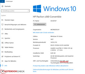 Auch in den Systeminfos von Windows 10 ist ein Hinweis zu finden.