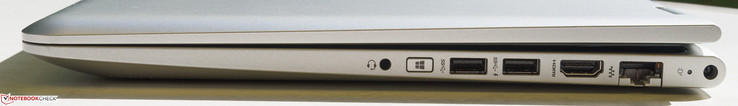 rechte Seite: Audiokombo, Home-Taste, 2x USB 3.0, HDMI, Ethernet, Strom