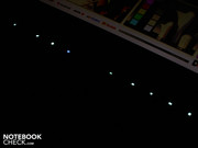 Eine kleine Licht-Show erzeugen die Status LEDs über der Eingabe.