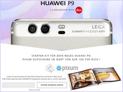 Huawei P9: 100-Euro-Gutschein von Pixum für Vorbesteller
