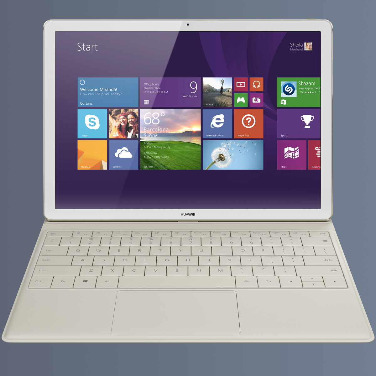 Huawei MateBook 2in1 mit Stylus, Tastatur und Windows 10