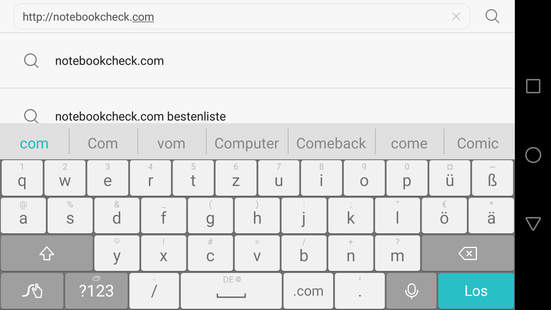 Huawei-Swype-Tastatur, horizontal