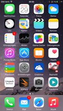 Im Vergrößert-Modus sind die Icons etwas größer, der Homescreen lässt sich dann aber nicht rotieren.