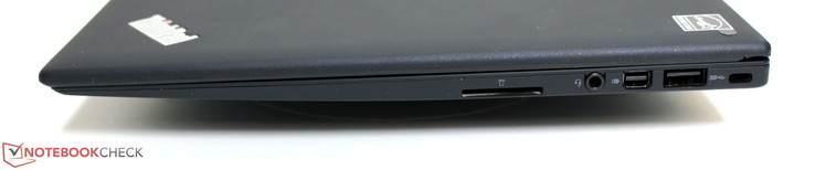 Rechte Seite: Cardreader, Audio-Kombo, Mini_Displayport, USB 3.0, Kensington-Lock