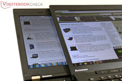 Blickwinkel Lenovo Thinkpad X1 Carbon vs. Thinkpad X220 IPS: