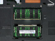 Beide Speicherslots sind bereits mit flottem PC5300-Speicher (2 GByte) belegt.