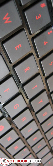 Uns gefällt die Chiclet Tastatur, doch der Hubweg könnte fürs Tippen länger sein