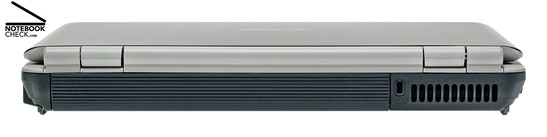 Acer Aspire 2920 Rückseite: Akku, Kensington Lock, Lüftungsschlitze