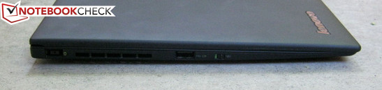 links: Strom, 1x USB 2.0, Wireless-Schalter