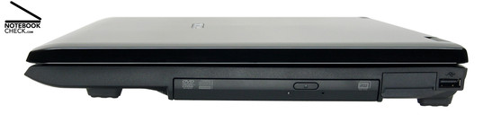 Samsung R700 Aura T9300 Dillen rechte Seite: DVD-Laufwerk, 1x USB-2.0