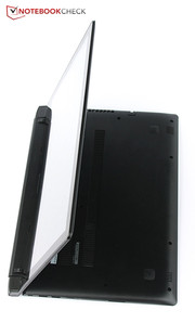 Damit lässt sich das Notebook beispielsweise aufstellen, um den Touchscreen besser bedienen zu können.