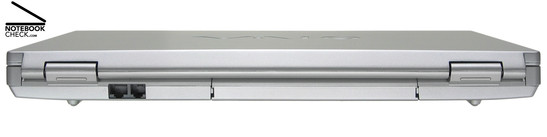 Sony Vaio VGN-FZ31Z Rückseite: 100-MBit-LAN, Modem, Akku