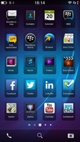 ein Homescreen von Backberry 10