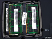 Die RAM Slots sind mit 2 Modulen bereits voll belegt, wer 8 GB benötigt muss tauschen