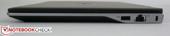 Rechte Seite: USB-3.0, Gigabit Ethernet, Kensington Lock