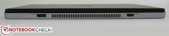 Rückseite: USB/eSATA-Port, HDMI-Ausgang