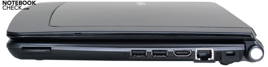 Notebookcheck.com | Butterfly s rechte Seite: 5in1-Kartenleser, 2x USB-2.0, HDMI, Gigabit LAN, Kensington Lock
