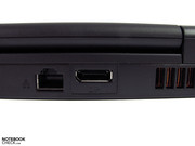 an der Rückseite findet man Displayport und Gigabit LAN,...