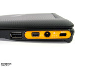 Mit dem Mini USB Port lässt sich das AC100 als externer Massenspeicher am PC anschließen