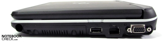 Rechte Seite: Stiftaufnahme, USB 2.0, LAN, VGA
