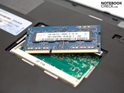 Der DDR3-10600S-Arbeitsspeicher lässt sich auf 2 GByte aufrüsten.