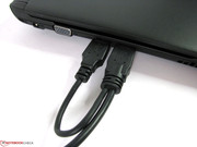 Normalbreite Y-Kabel finden problemlos Anschluss.