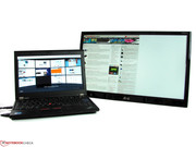 Der Betrieb zusammen mit der Displaylink-Software funktioniert tadellos, der Bildschirm lässt sich erweitern, clonen oder separat betreiben.