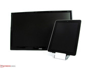 Hinsichtlich der Mobilität kann das AOC Display nicht mit einem ebenfalls als Zweitmonitor nutzbarem iPad mithalten.