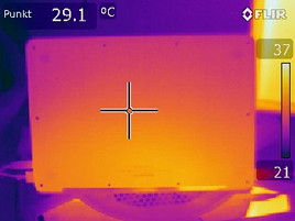 Thermografie des MBPr13 in der Idle Nutzung - Unterseite