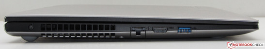 linke Seite: Ethernet-Steckplatz, HDMI, USB 3.0