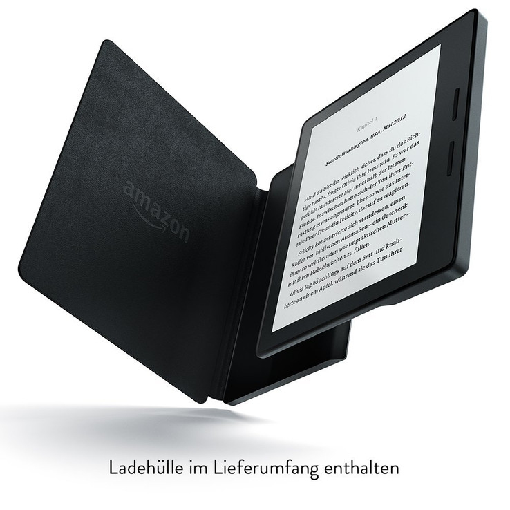 Auch ohne Hülle mit Akku hält der Kindle Oasis länger durch als die Vorgänger (Bild: Amazon)